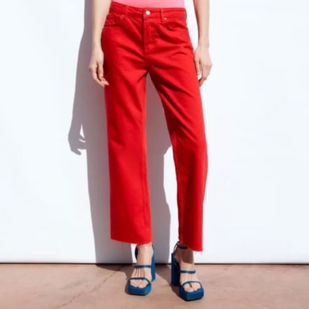 Zara Mid Rise Straight Jeans NWT
